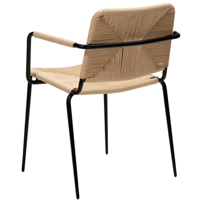 [var:Bezug=Naturales Papierseil mit schwarzen Beinen] STILETTO Sessel