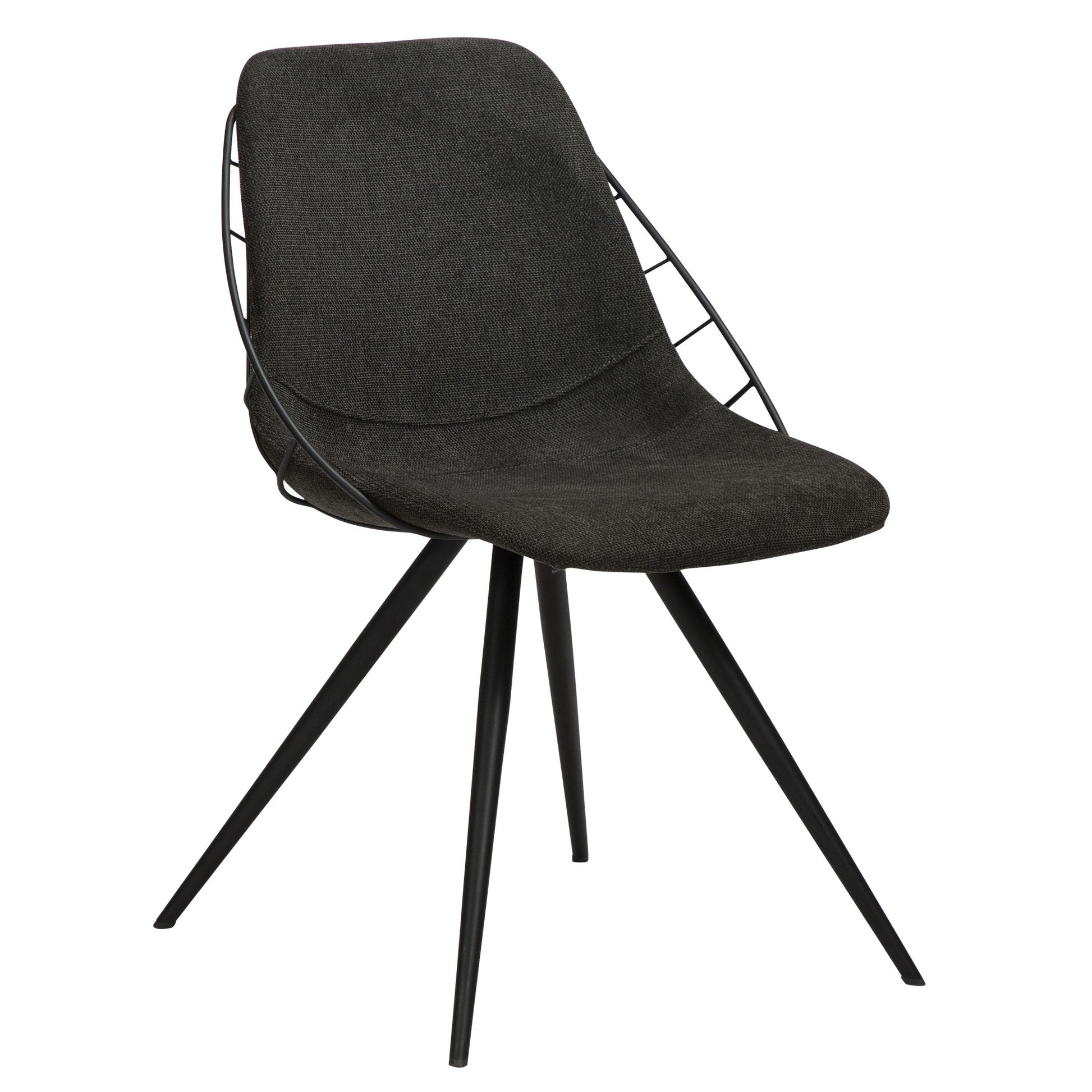 [var:Bezug=Crow schwarzer Stoff mit schwarzen Beinen] SWAY Stuhl