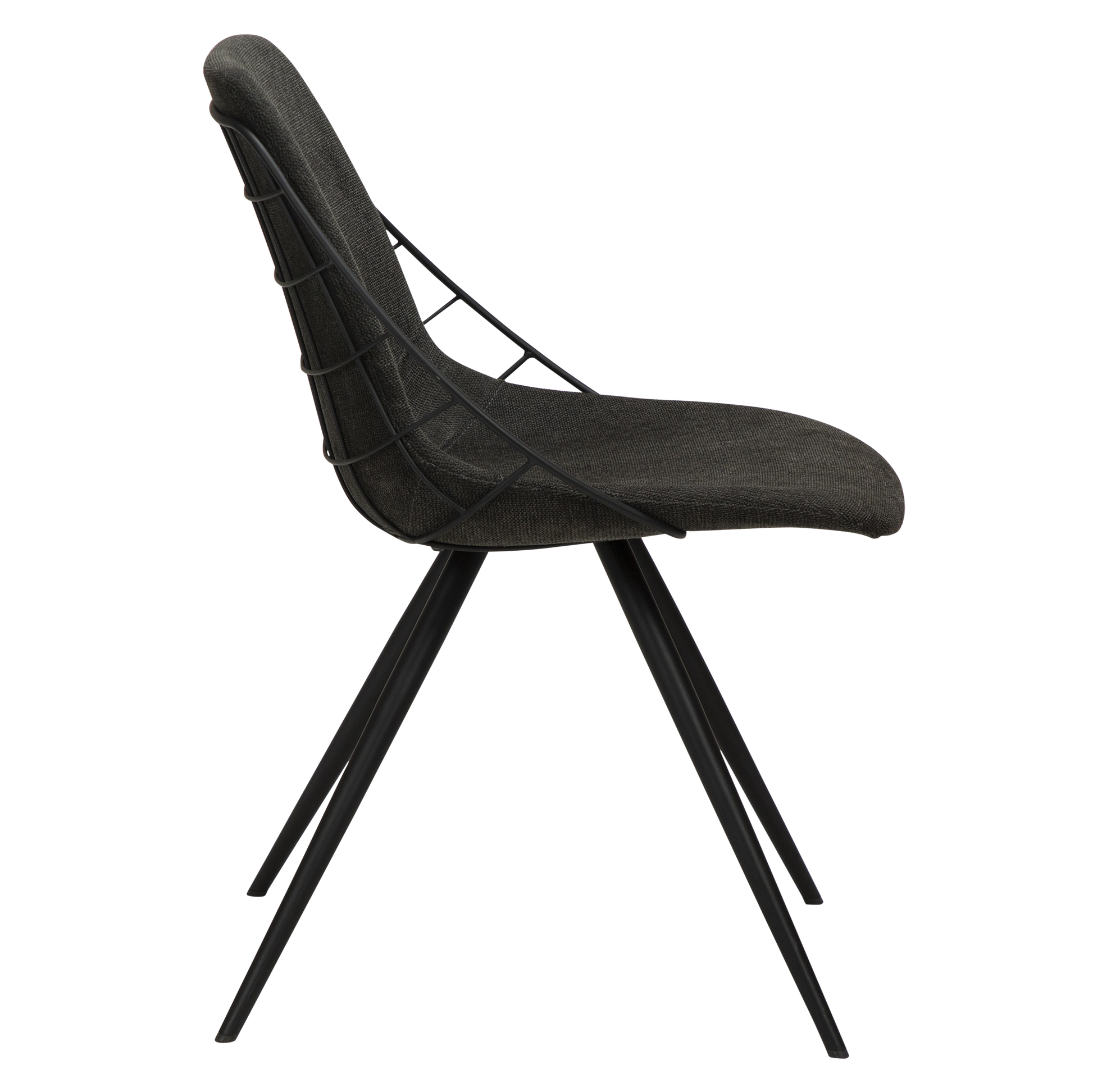 [var:Bezug=Crow schwarzer Stoff mit schwarzen Beinen] SWAY Stuhl