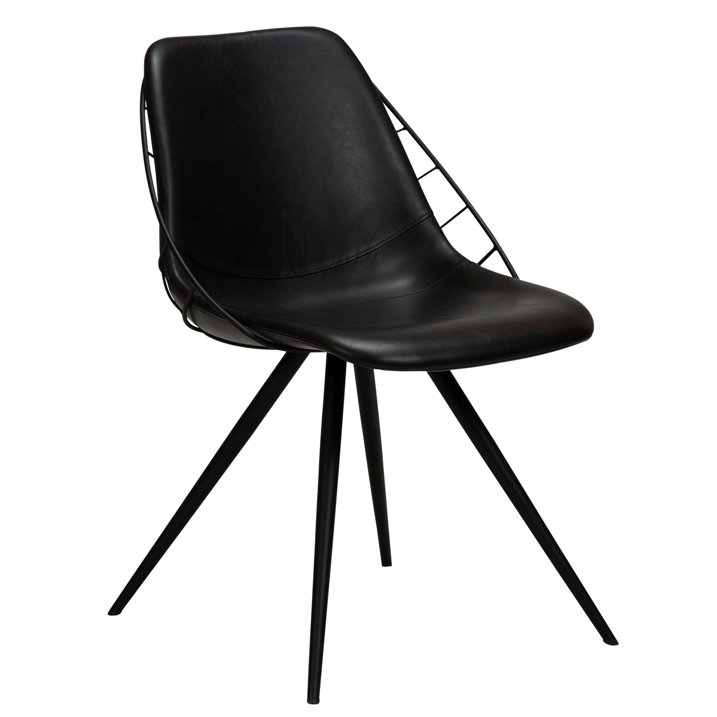 [var:Bezug=Vintage schwarzes Kunstleder mit schwarzen Beinen] SWAY Stuhl