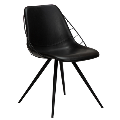 [var:Bezug=Vintage schwarzes Kunstleder mit schwarzen Beinen] SWAY Stuhl