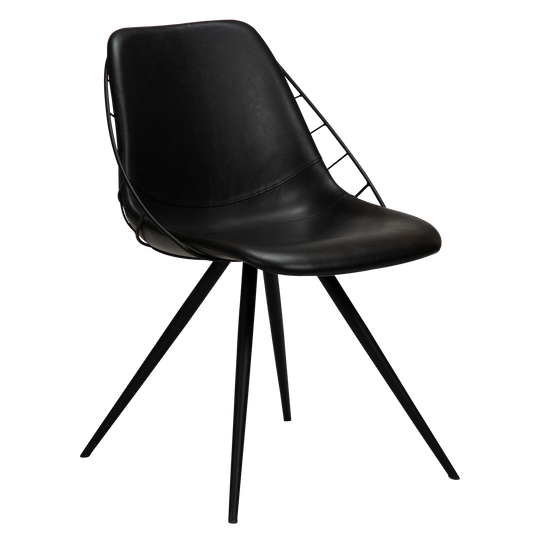 [var:Bezug=Vintage schwarzes Kunstleder mit schwarzen Beinen] SWAY Stuhl