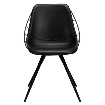 [var:Bezug=Vintage schwarzes Kunstleder mit schwarzen Beinen] SWAY Stuhl