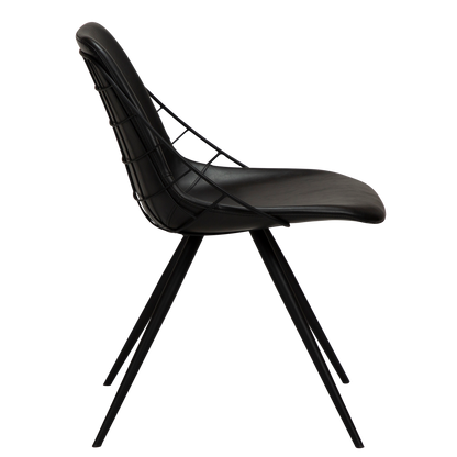 [var:Bezug=Vintage schwarzes Kunstleder mit schwarzen Beinen] SWAY Stuhl