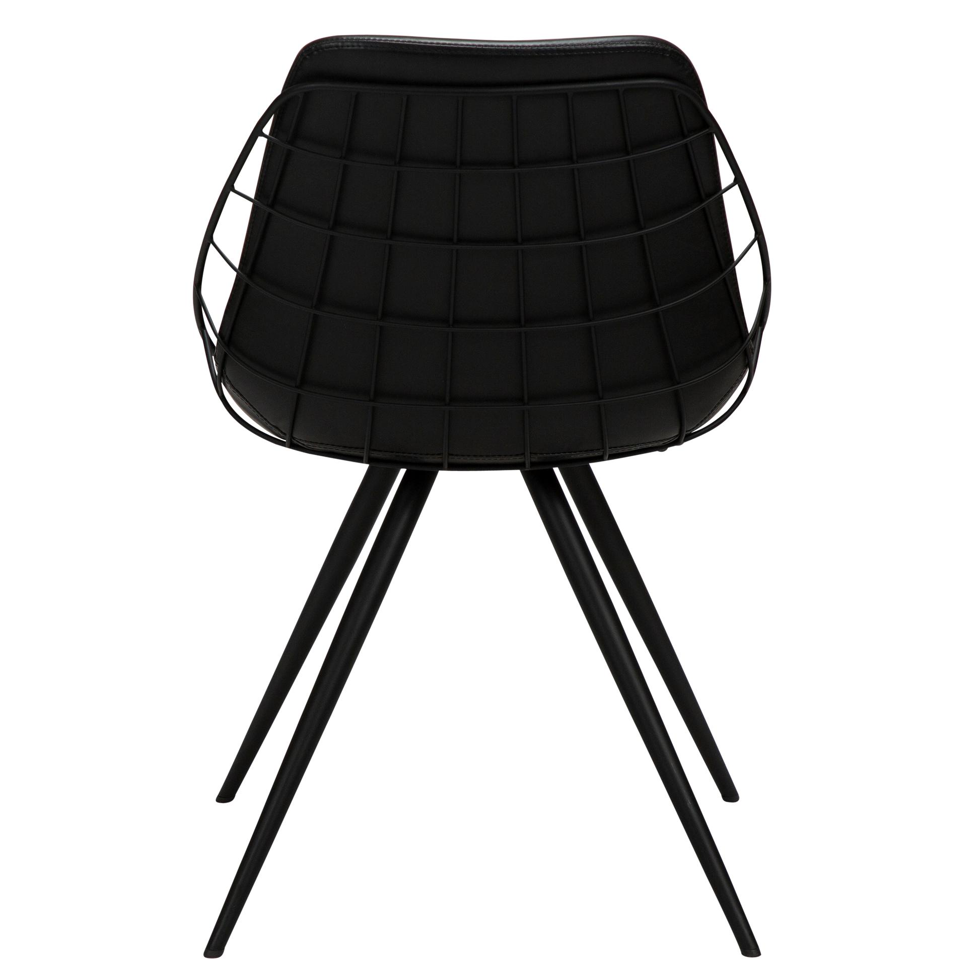 [var:Bezug=Vintage schwarzes Kunstleder mit schwarzen Beinen] SWAY Stuhl