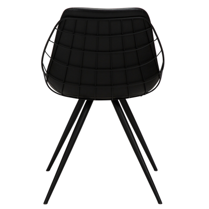 [var:Bezug=Vintage schwarzes Kunstleder mit schwarzen Beinen] SWAY Stuhl