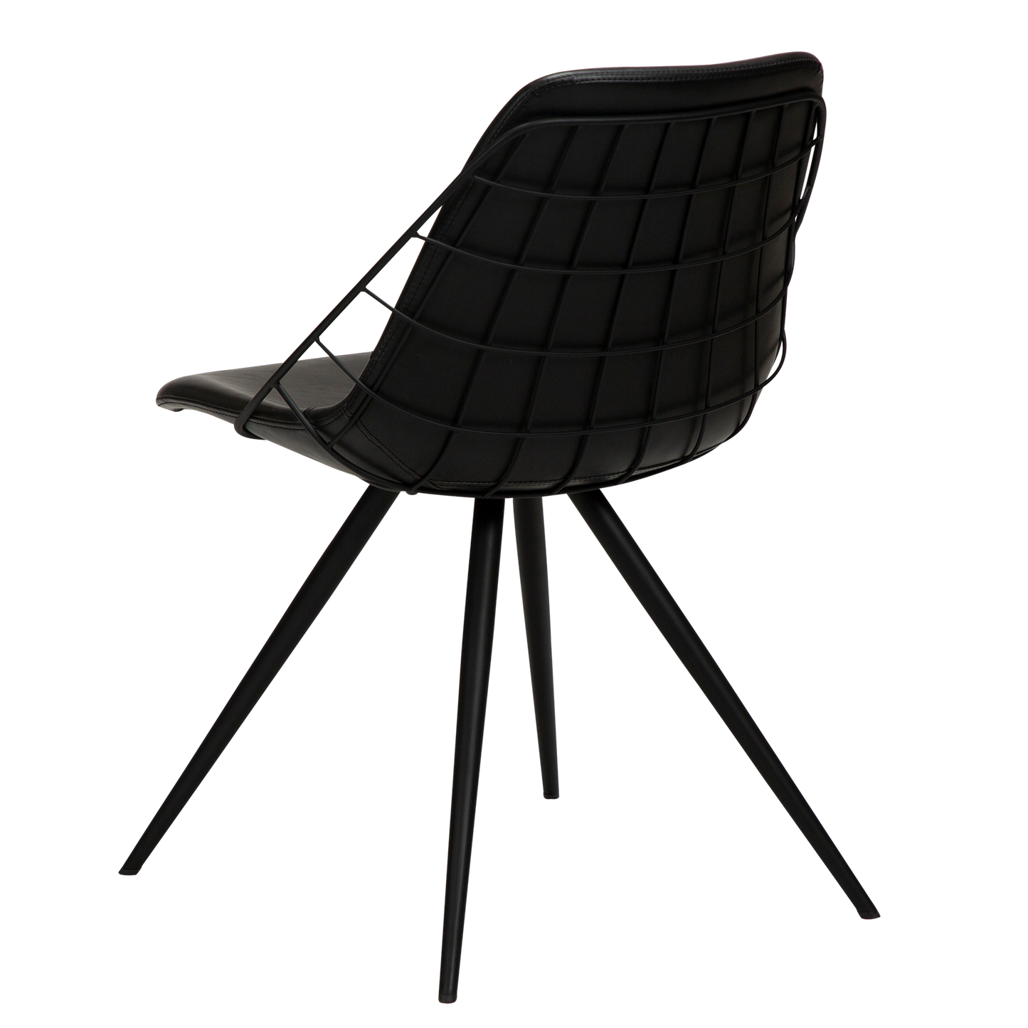 [var:Bezug=Vintage schwarzes Kunstleder mit schwarzen Beinen] SWAY Stuhl