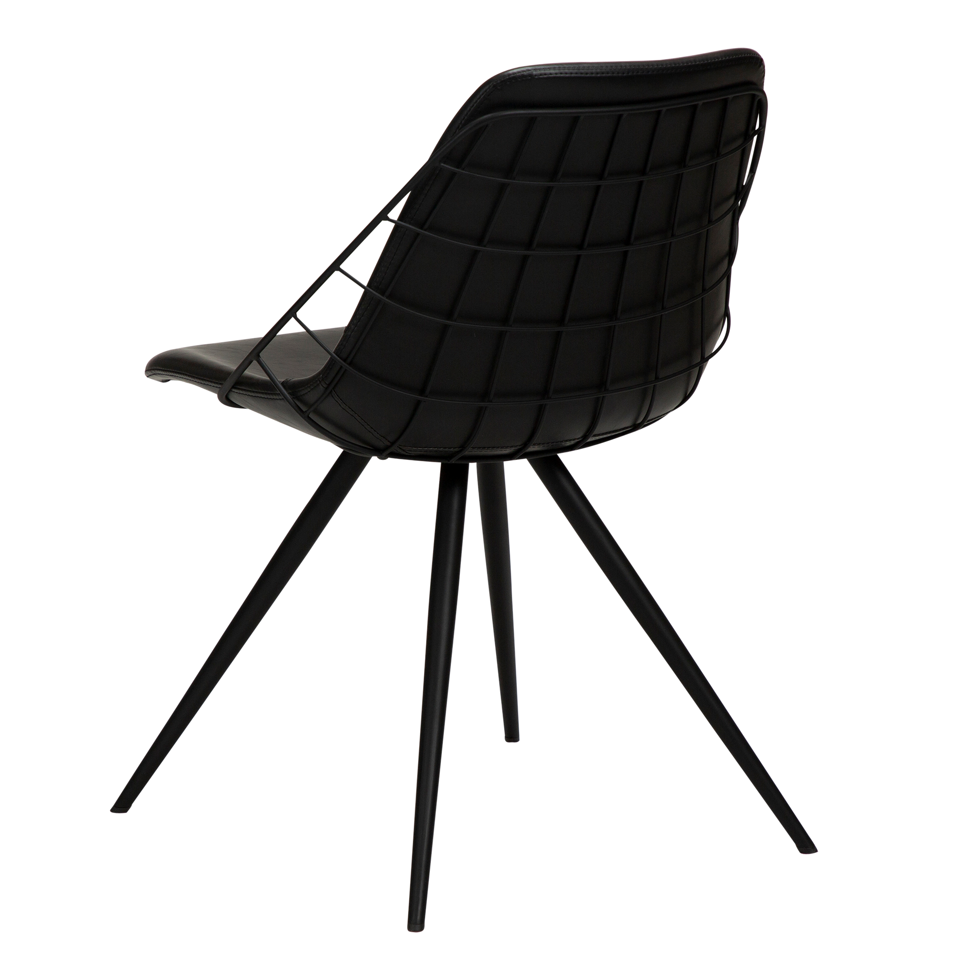 [var:Bezug=Vintage schwarzes Kunstleder mit schwarzen Beinen] SWAY Stuhl