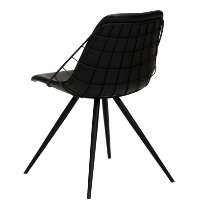 [var:Bezug=Vintage schwarzes Kunstleder mit schwarzen Beinen] SWAY Stuhl