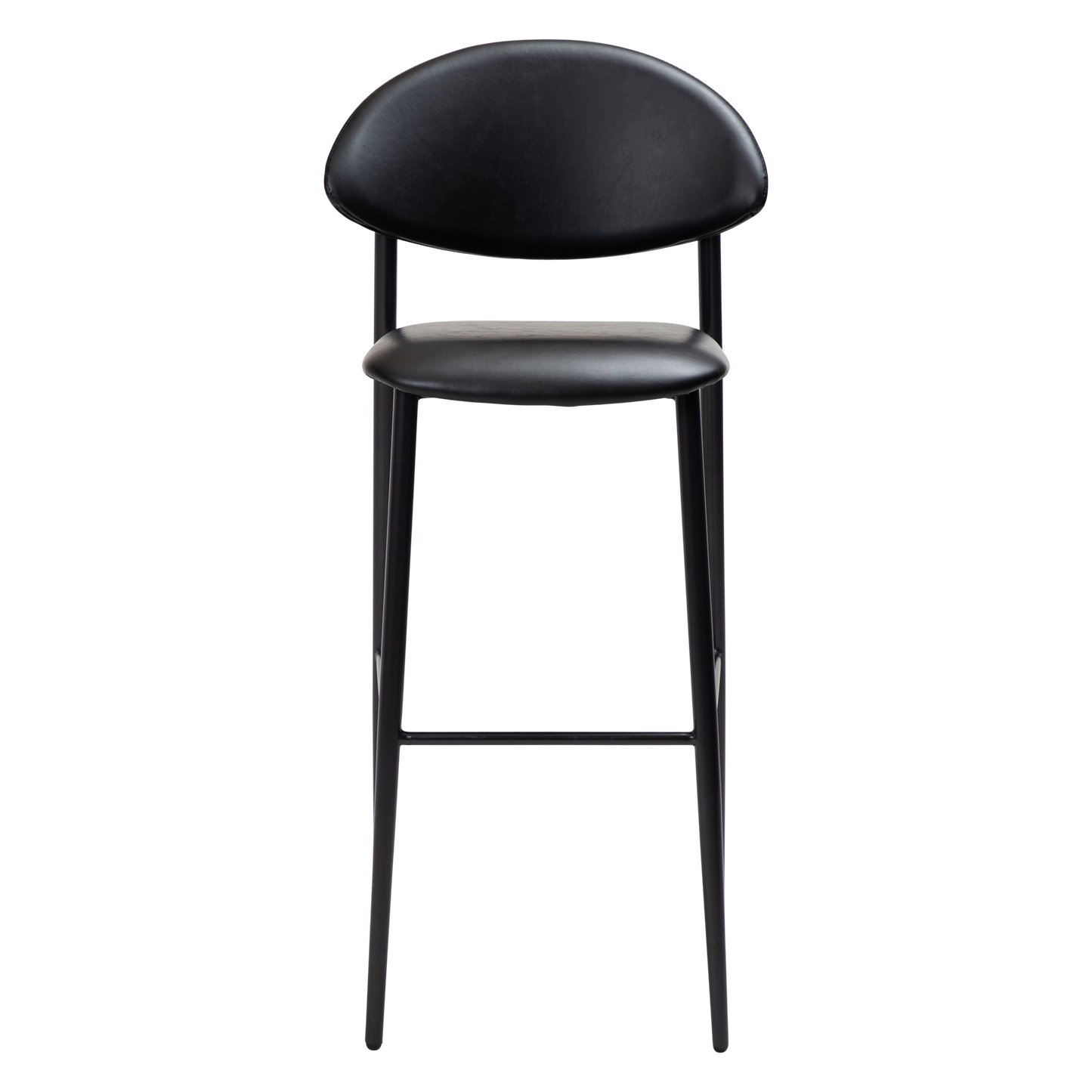 [var:Bezug=Vintage schwarzes Kunstleder mit schwarzen Beinen] TUSH Barhocker