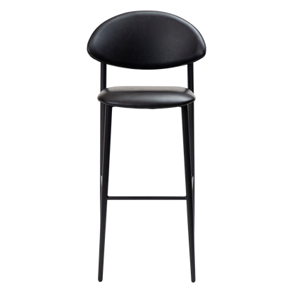 [var:Bezug=Vintage schwarzes Kunstleder mit schwarzen Beinen] TUSH Barhocker