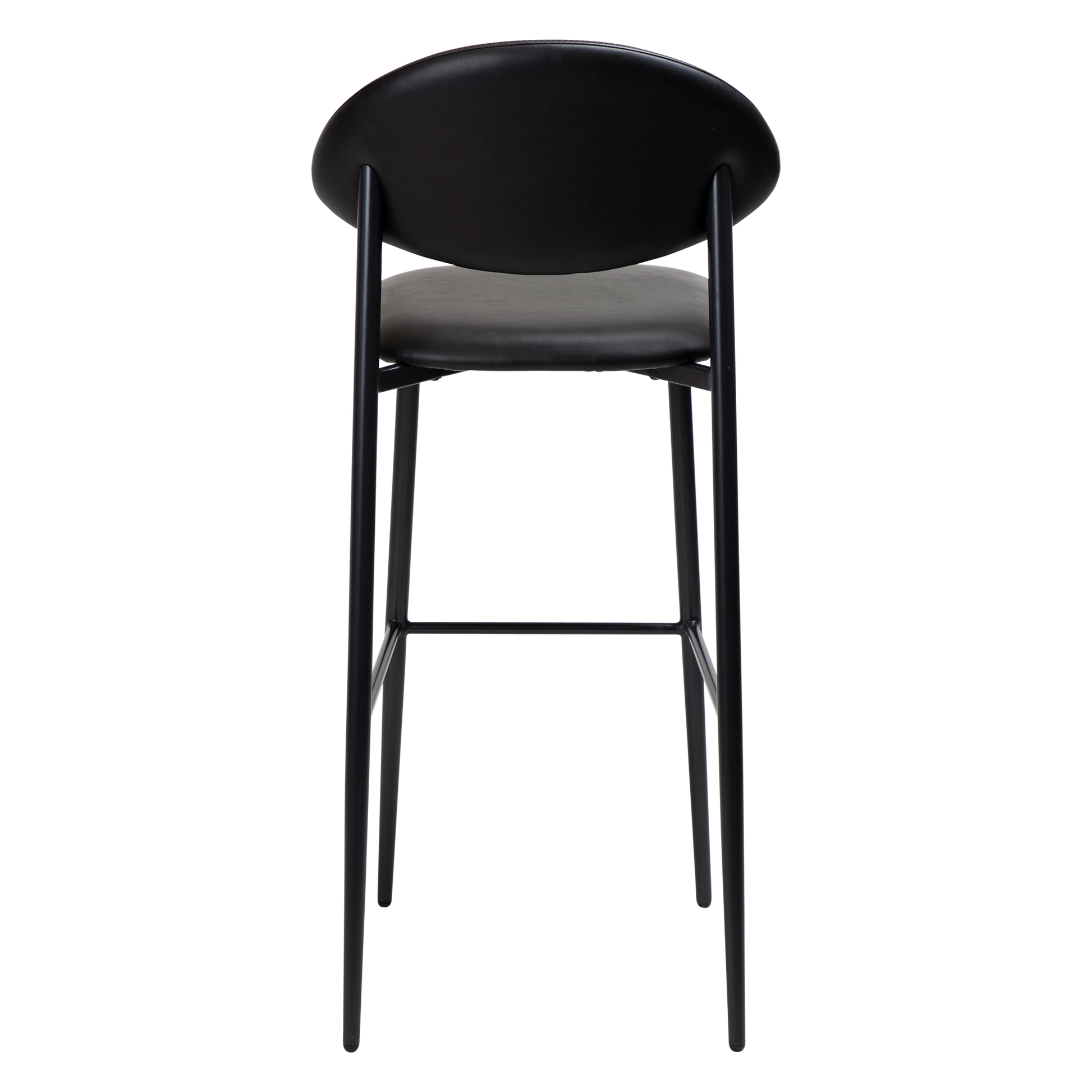 [var:Bezug=Vintage schwarzes Kunstleder mit schwarzen Beinen] TUSH Barhocker