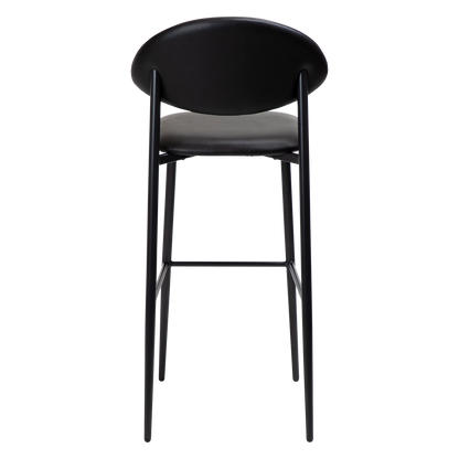 [var:Bezug=Vintage schwarzes Kunstleder mit schwarzen Beinen] TUSH Barhocker