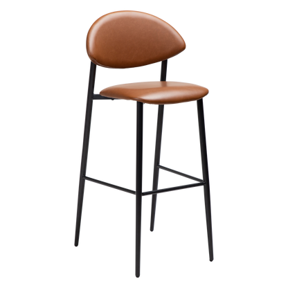 [var:Bezug=Vintage hellbraunes Kunstleder mit schwarzen Beinen] TUSH Barhocker