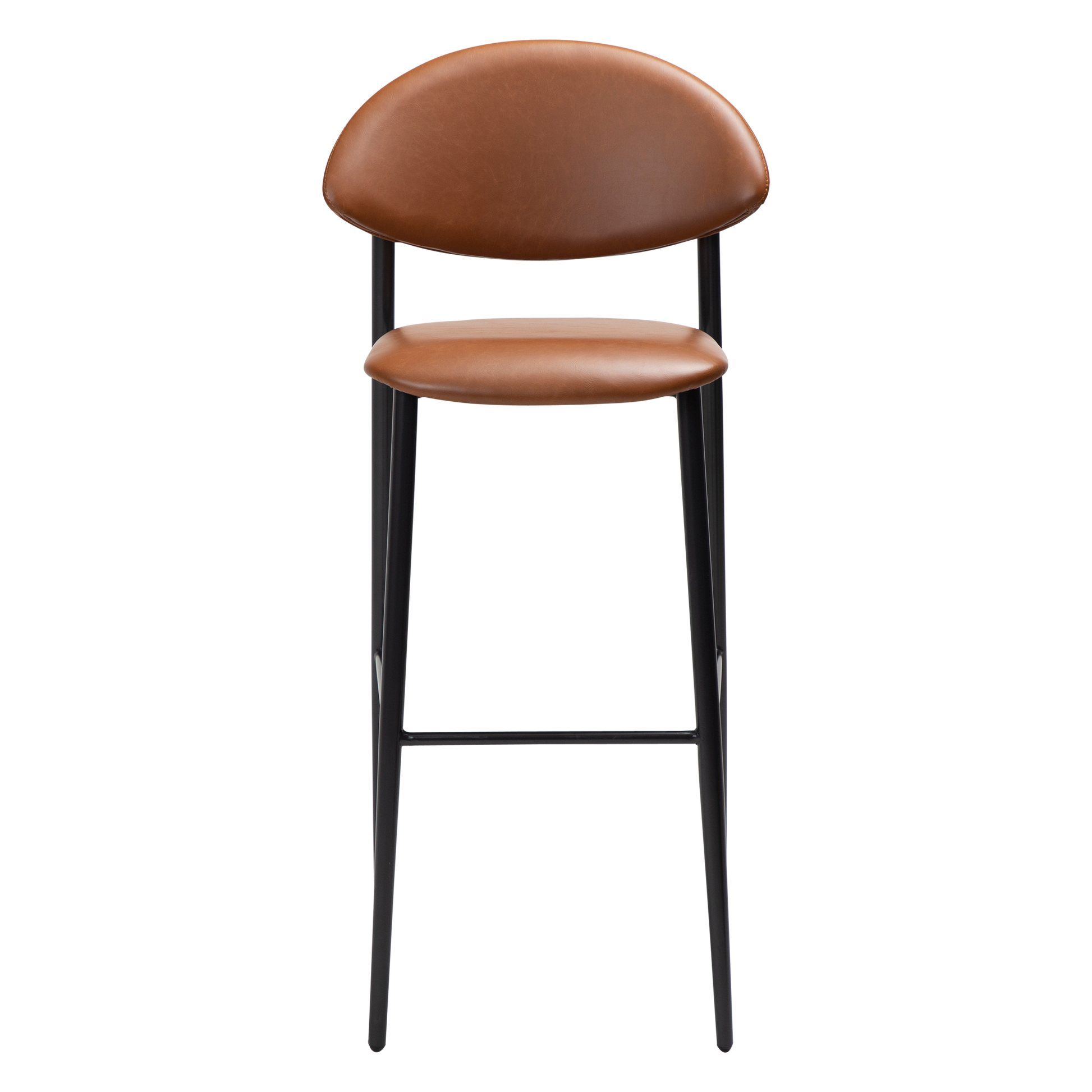 [var:Bezug=Vintage hellbraunes Kunstleder mit schwarzen Beinen] TUSH Barhocker