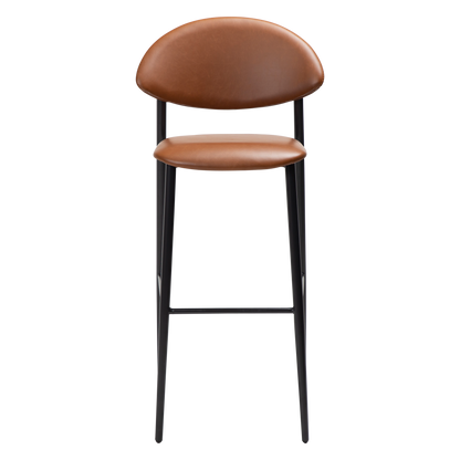 [var:Bezug=Vintage hellbraunes Kunstleder mit schwarzen Beinen] TUSH Barhocker