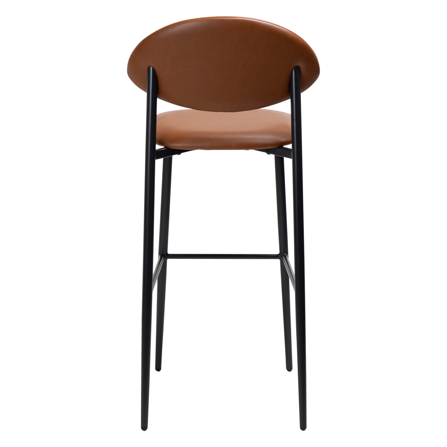 [var:Bezug=Vintage hellbraunes Kunstleder mit schwarzen Beinen] TUSH Barhocker