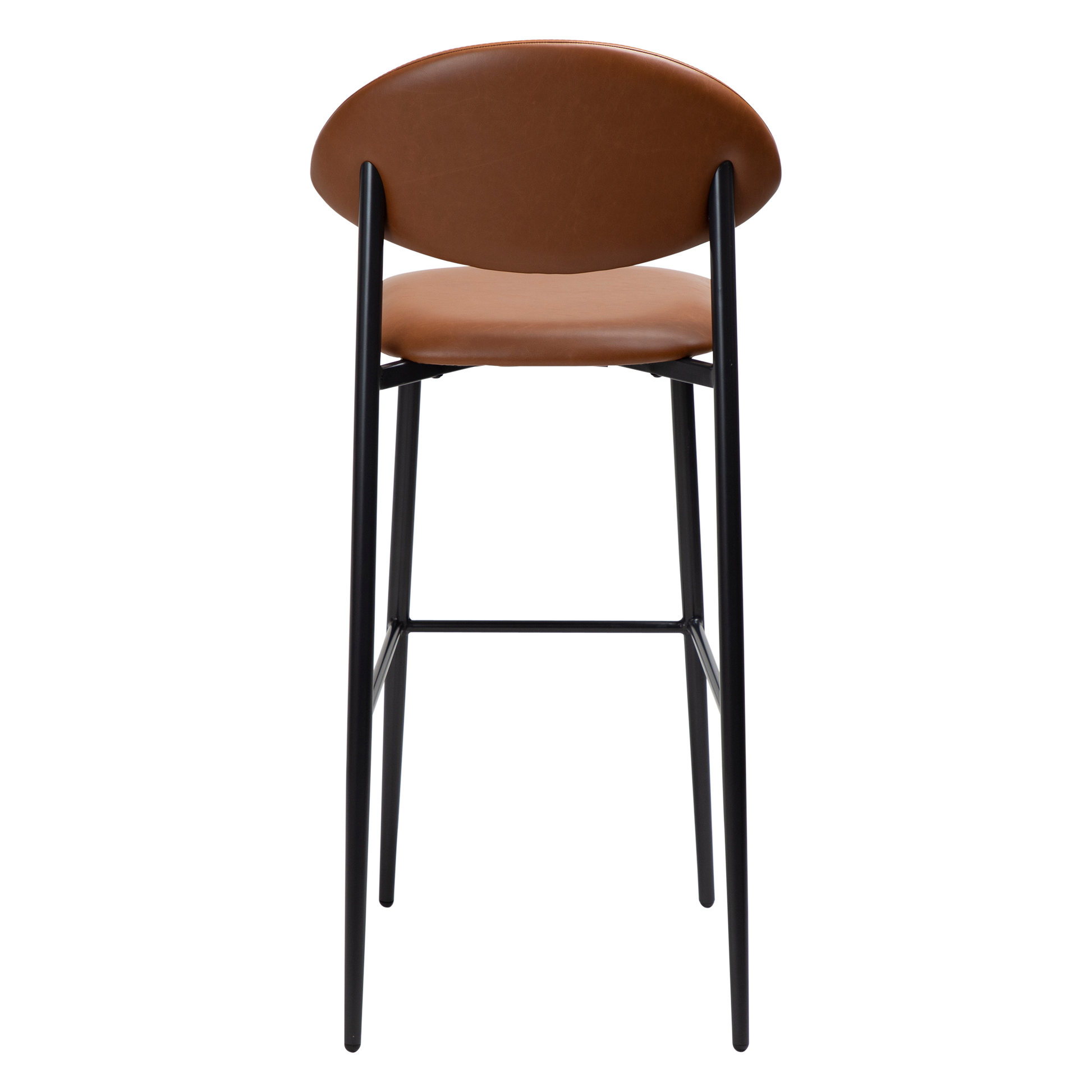 [var:Bezug=Vintage hellbraunes Kunstleder mit schwarzen Beinen] TUSH Barhocker