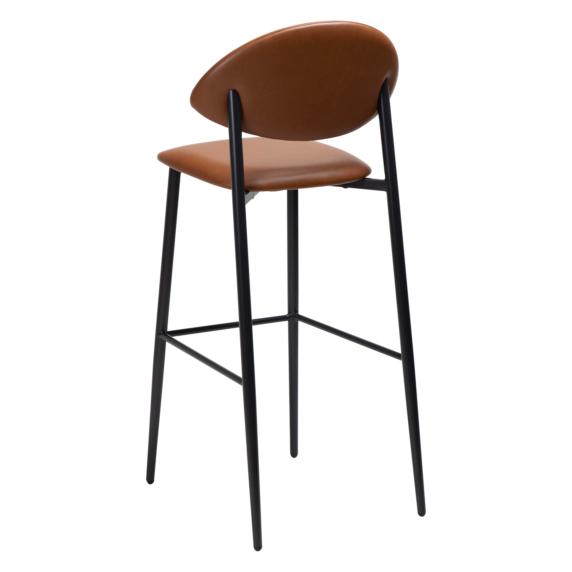 [var:Bezug=Vintage hellbraunes Kunstleder mit schwarzen Beinen] TUSH Barhocker