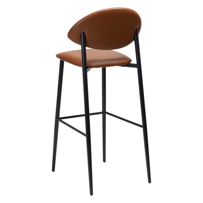 [var:Bezug=Vintage hellbraunes Kunstleder mit schwarzen Beinen] TUSH Barhocker