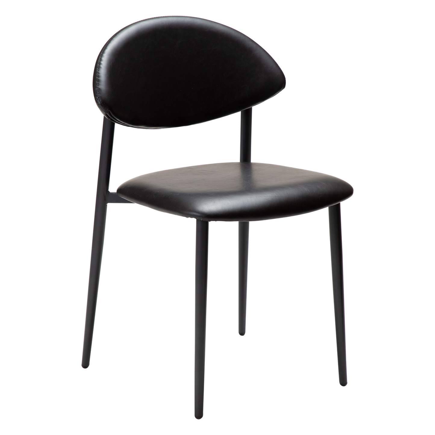 [var:Bezug=Vintage schwarzes Kunstleder mit schwarzen Beinen] TUSH Stuhl