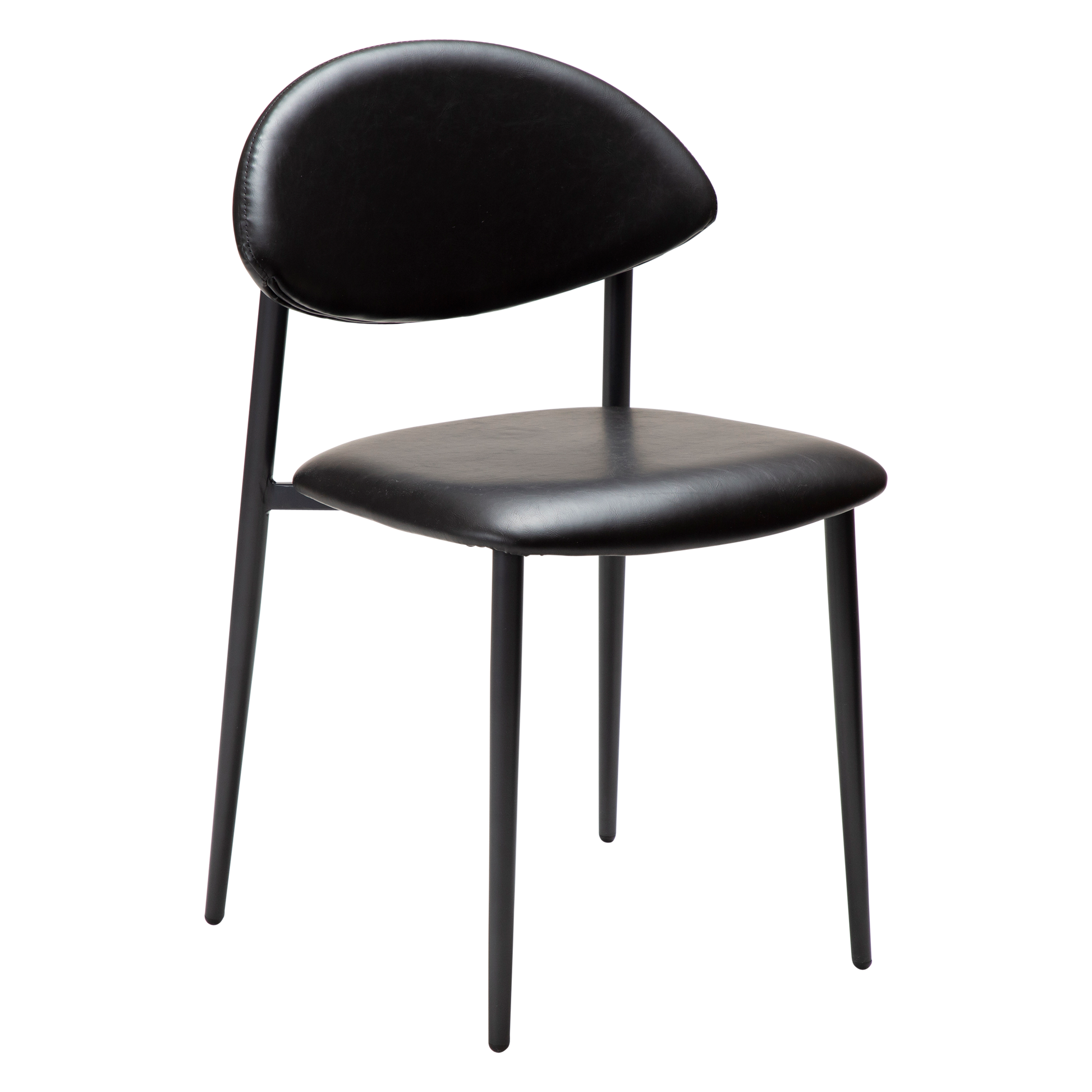 [var:Bezug=Vintage schwarzes Kunstleder mit schwarzen Beinen] TUSH Stuhl