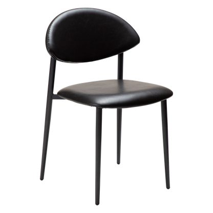 [var:Bezug=Vintage schwarzes Kunstleder mit schwarzen Beinen] TUSH Stuhl