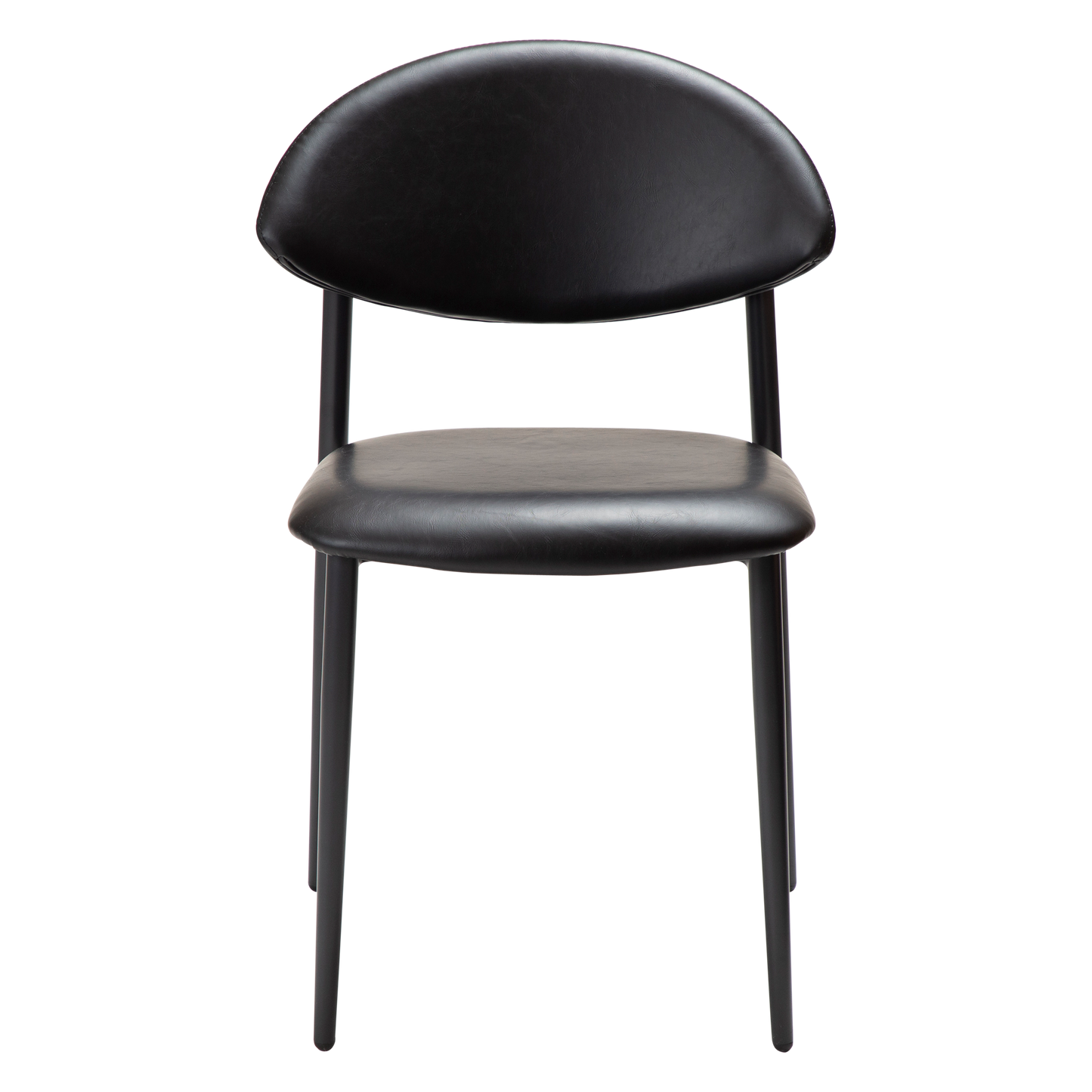 [var:Bezug=Vintage schwarzes Kunstleder mit schwarzen Beinen] TUSH Stuhl