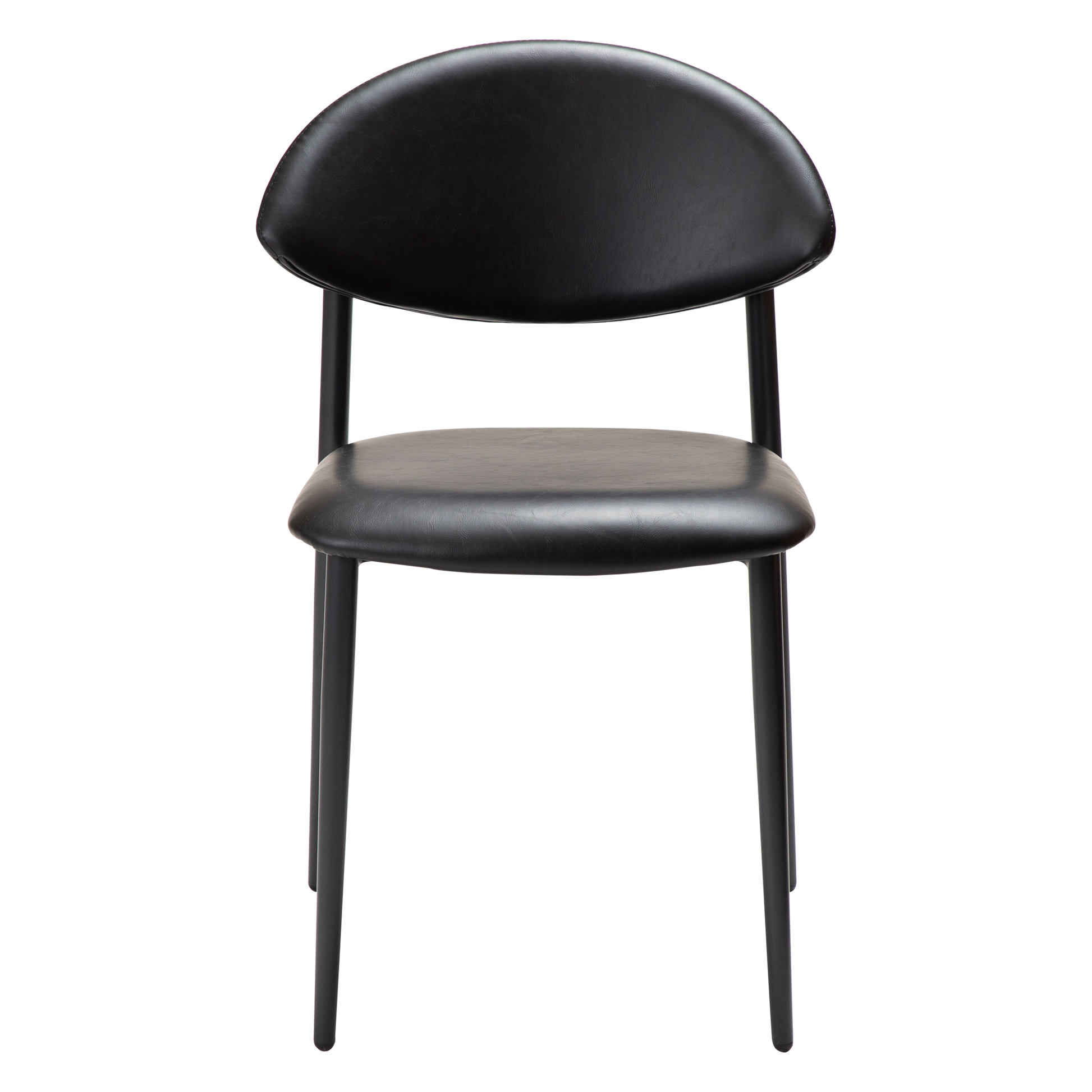 [var:Bezug=Vintage schwarzes Kunstleder mit schwarzen Beinen] TUSH Stuhl