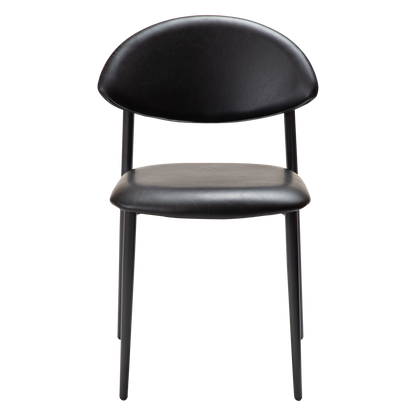 [var:Bezug=Vintage schwarzes Kunstleder mit schwarzen Beinen] TUSH Stuhl