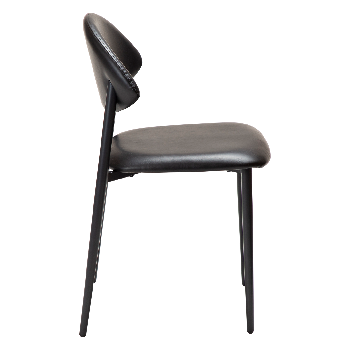 [var:Bezug=Vintage schwarzes Kunstleder mit schwarzen Beinen] TUSH Stuhl