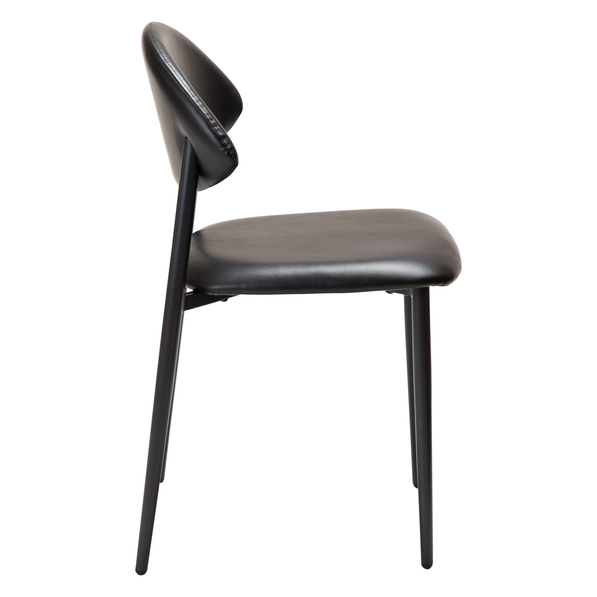 [var:Bezug=Vintage schwarzes Kunstleder mit schwarzen Beinen] TUSH Stuhl