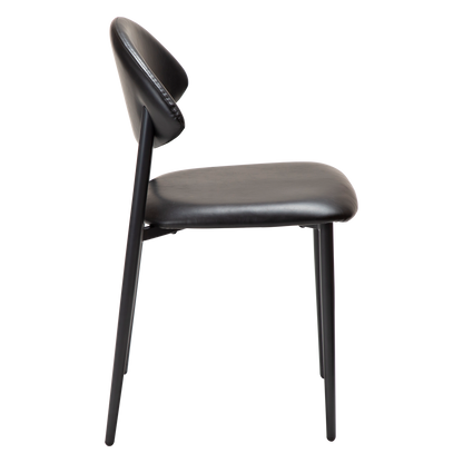 [var:Bezug=Vintage schwarzes Kunstleder mit schwarzen Beinen] TUSH Stuhl