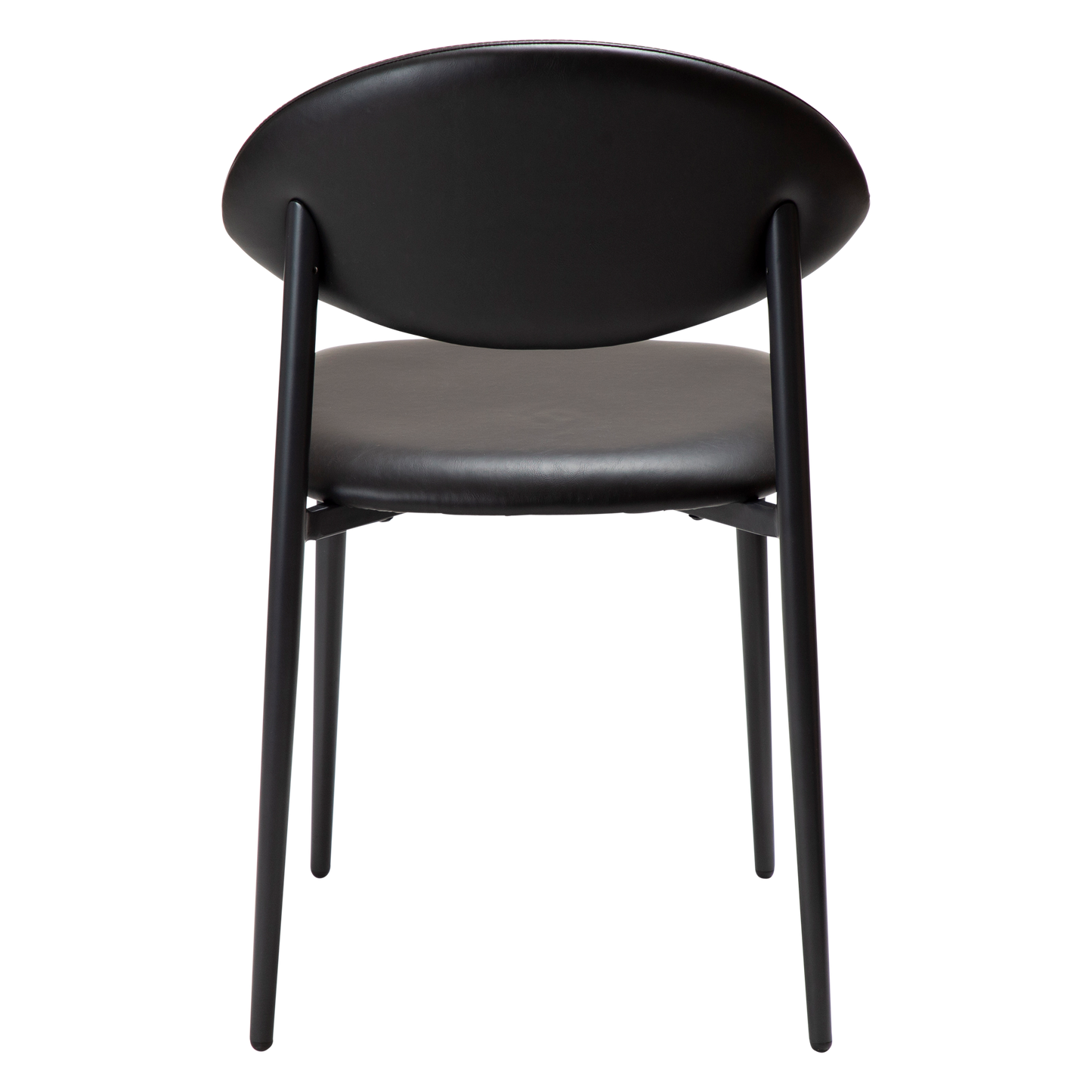 [var:Bezug=Vintage schwarzes Kunstleder mit schwarzen Beinen] TUSH Stuhl