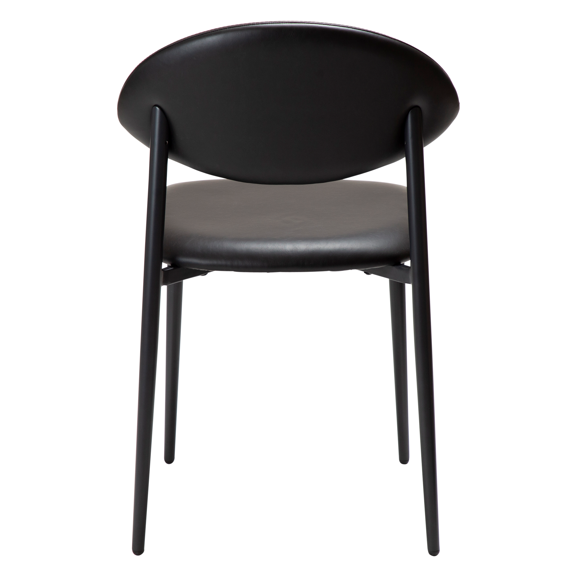 [var:Bezug=Vintage schwarzes Kunstleder mit schwarzen Beinen] TUSH Stuhl