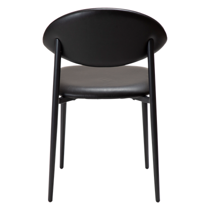 [var:Bezug=Vintage schwarzes Kunstleder mit schwarzen Beinen] TUSH Stuhl