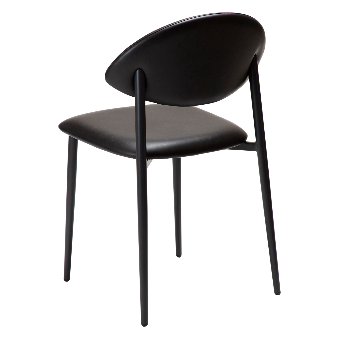 [var:Bezug=Vintage schwarzes Kunstleder mit schwarzen Beinen] TUSH Stuhl