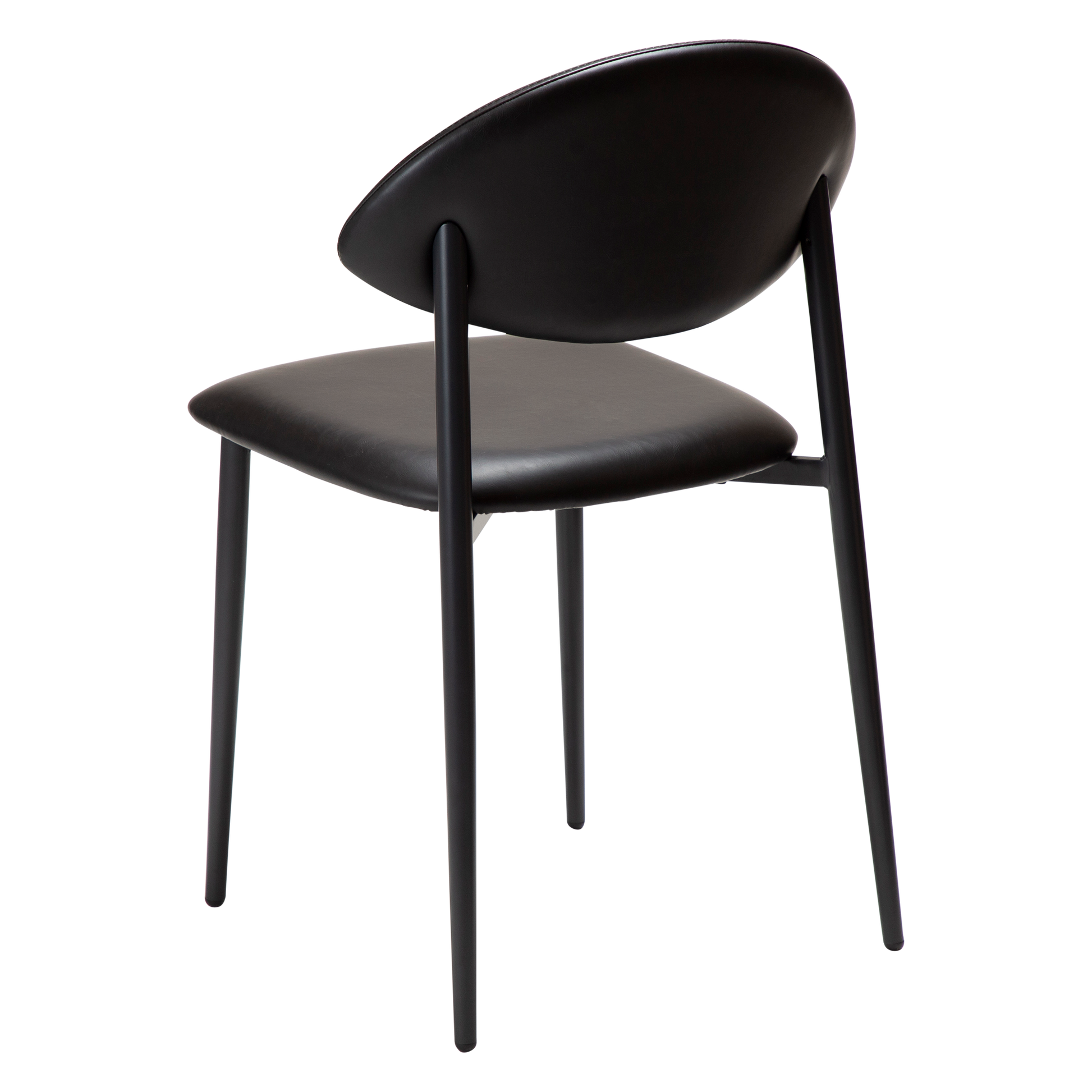 [var:Bezug=Vintage schwarzes Kunstleder mit schwarzen Beinen] TUSH Stuhl