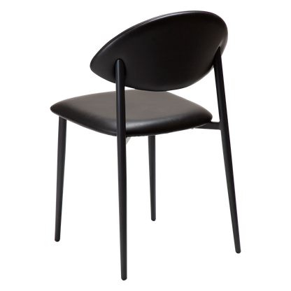 [var:Bezug=Vintage schwarzes Kunstleder mit schwarzen Beinen] TUSH Stuhl