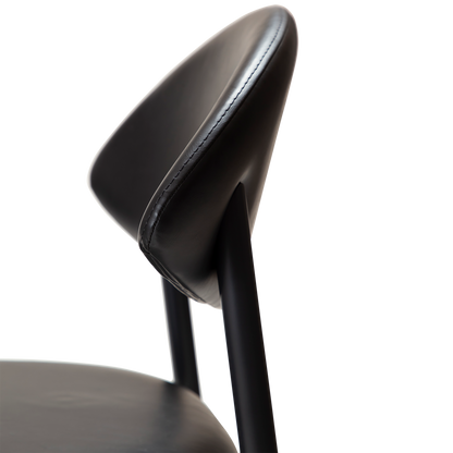 [var:Bezug=Vintage schwarzes Kunstleder mit schwarzen Beinen] TUSH Stuhl