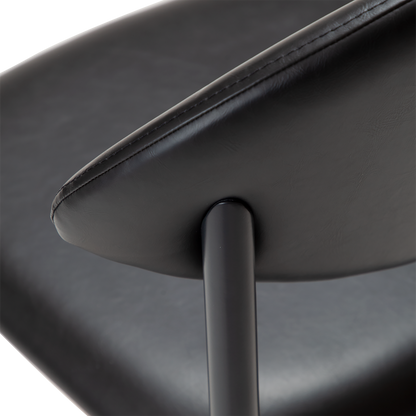 [var:Bezug=Vintage schwarzes Kunstleder mit schwarzen Beinen] TUSH Stuhl