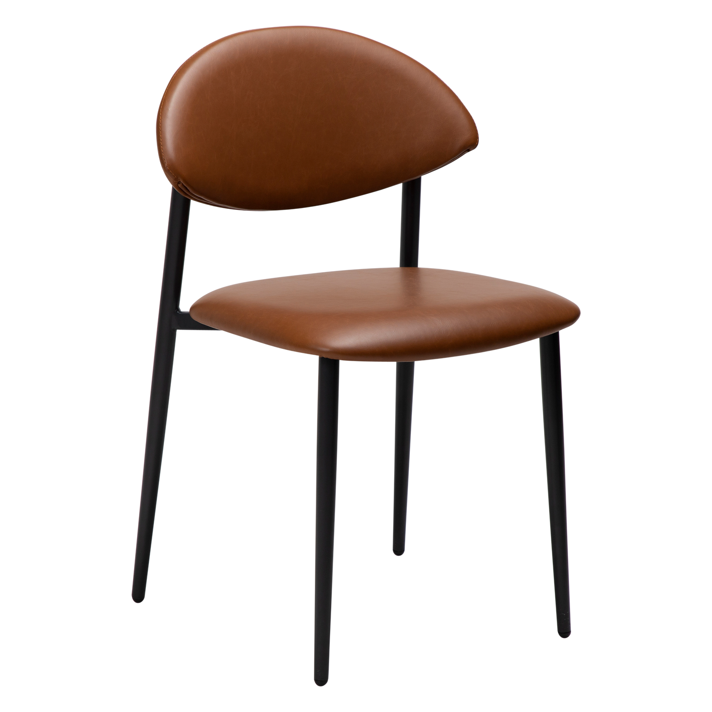 [var:Bezug=Vintage hellbraunes Kunstleder mit schwarzen Beinen] TUSH Stuhl