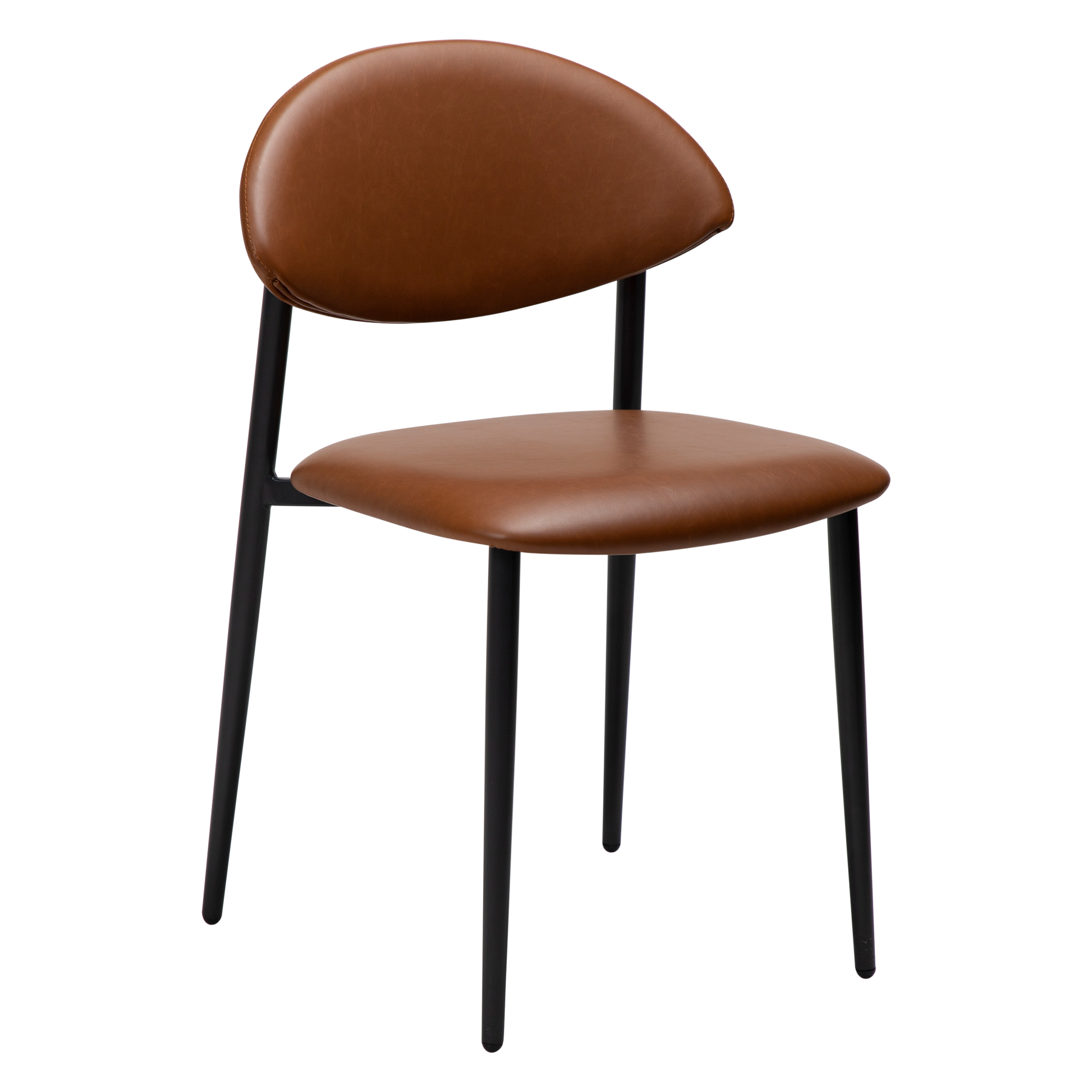 [var:Bezug=Vintage hellbraunes Kunstleder mit schwarzen Beinen] TUSH Stuhl