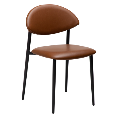 [var:Bezug=Vintage hellbraunes Kunstleder mit schwarzen Beinen] TUSH Stuhl