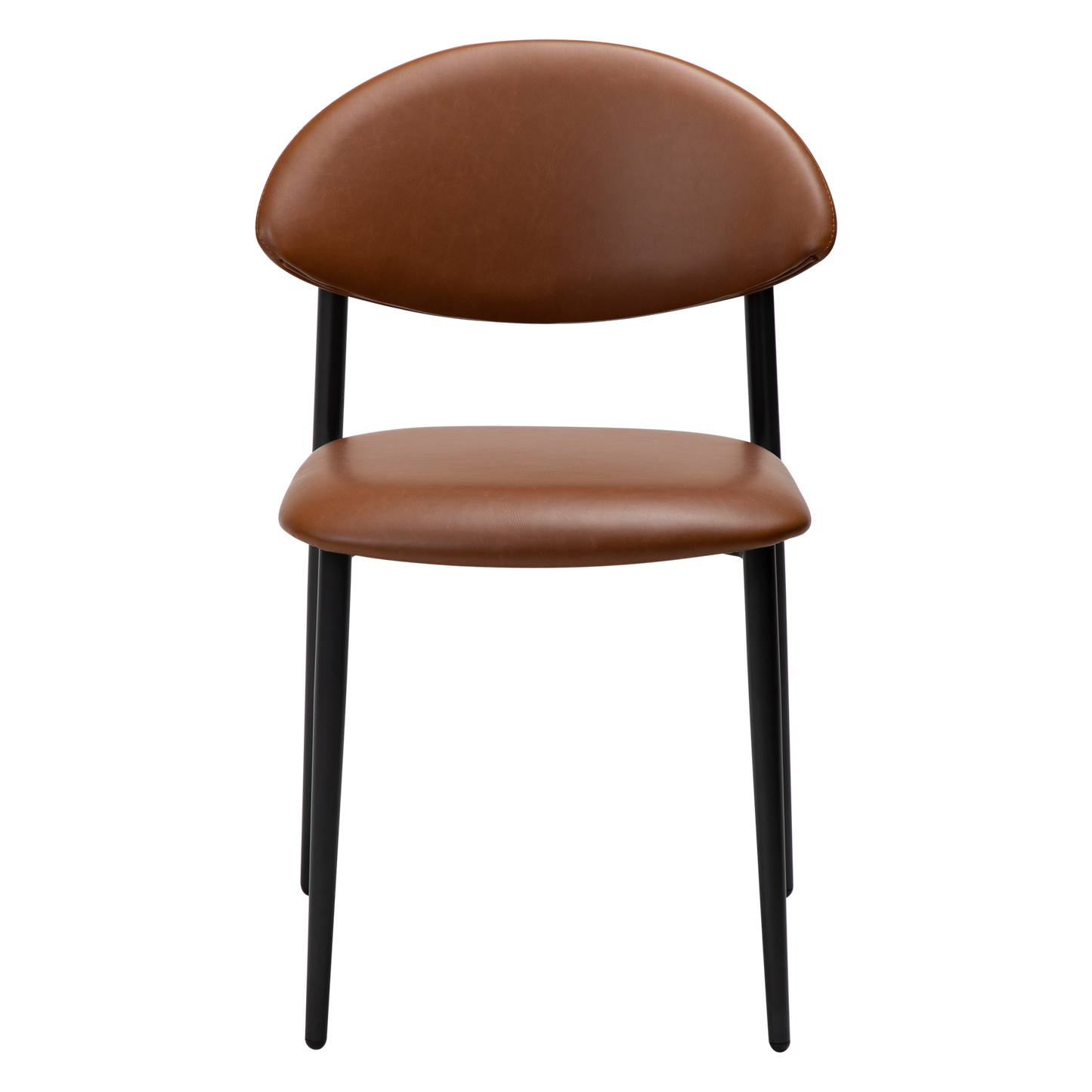 [var:Bezug=Vintage hellbraunes Kunstleder mit schwarzen Beinen] TUSH Stuhl