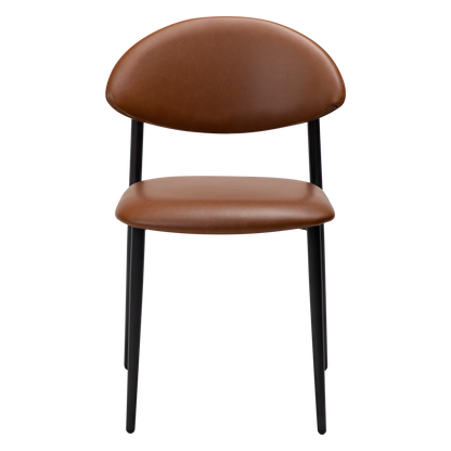 [var:Bezug=Vintage hellbraunes Kunstleder mit schwarzen Beinen] TUSH Stuhl