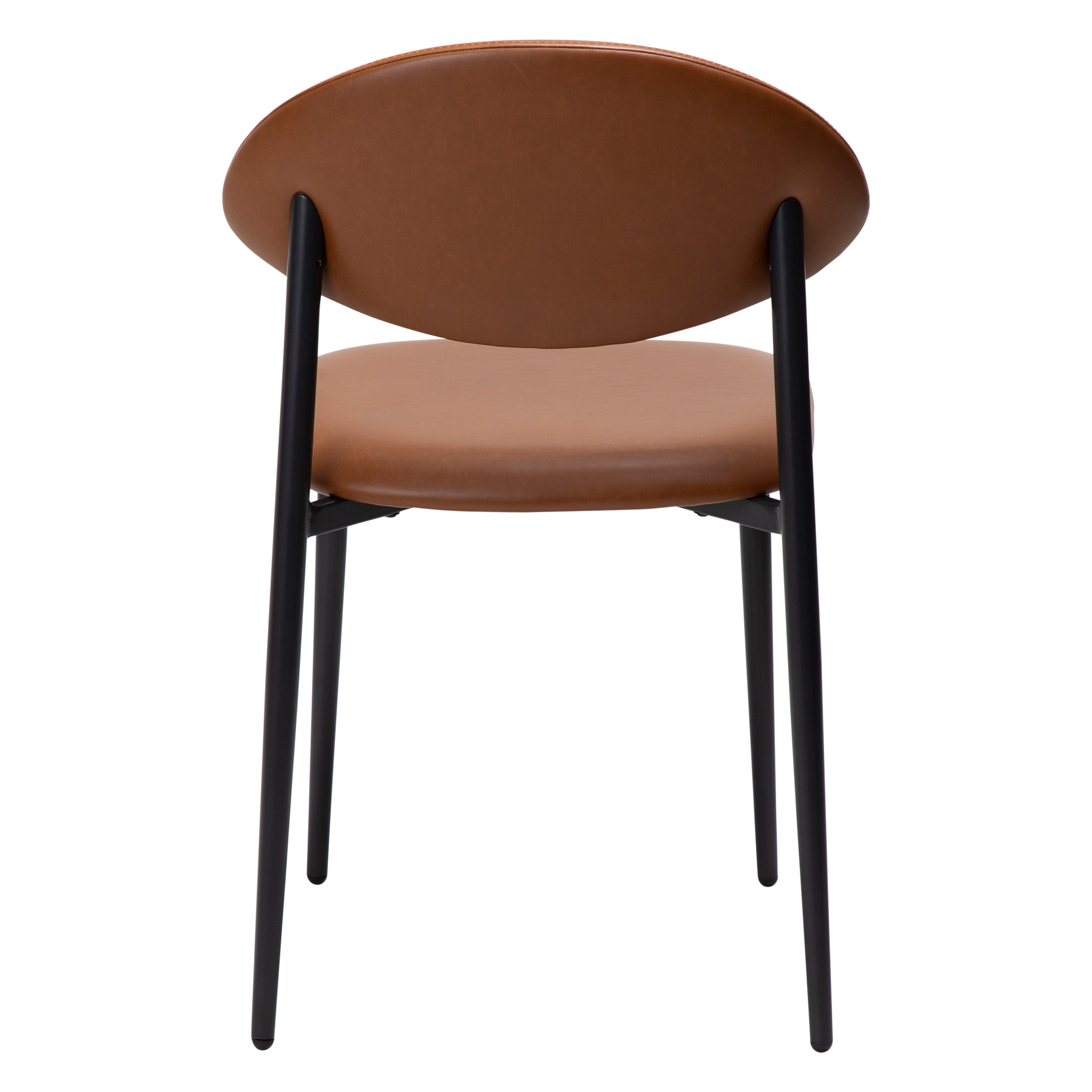 [var:Bezug=Vintage hellbraunes Kunstleder mit schwarzen Beinen] TUSH Stuhl