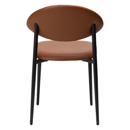 [var:Bezug=Vintage hellbraunes Kunstleder mit schwarzen Beinen] TUSH Stuhl