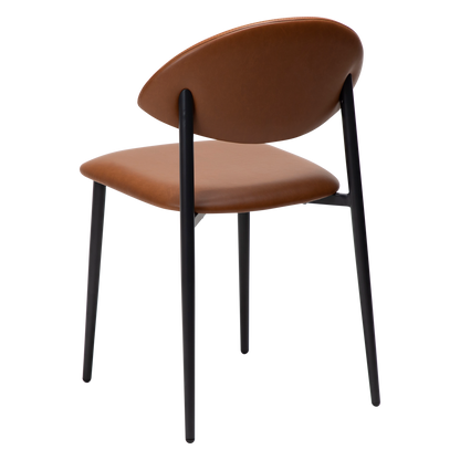 [var:Bezug=Vintage hellbraunes Kunstleder mit schwarzen Beinen] TUSH Stuhl