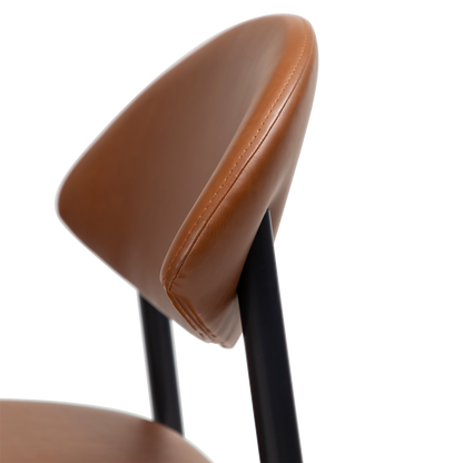 [var:Bezug=Vintage hellbraunes Kunstleder mit schwarzen Beinen] TUSH Stuhl